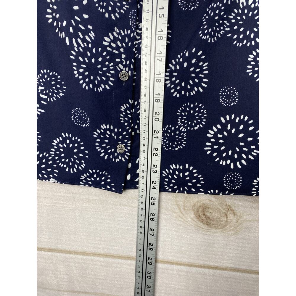 Cabi Top Womens S Sleeveless Button Up Blue Geometric Floral Mod Retro Boho - Picture 4 of 10